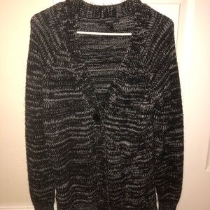 Black and White Knit Cardigan